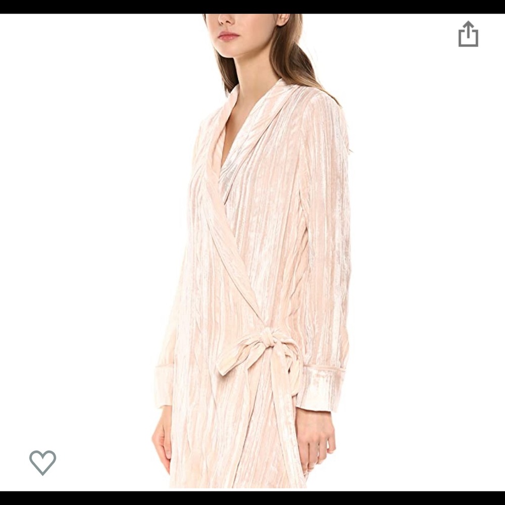 BCBG VELVET ROBE WRAP DRESS ALMOND PINK SIZE LARGE
